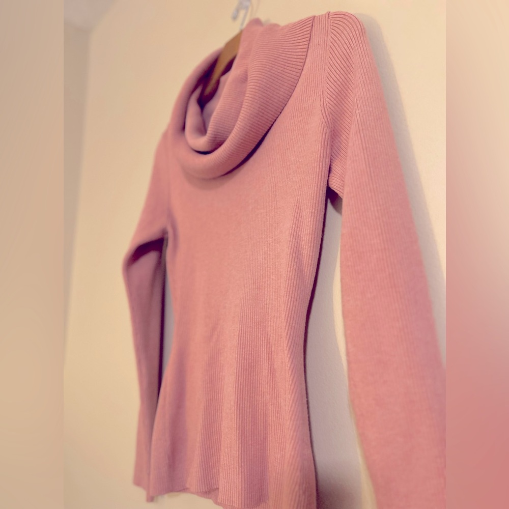 Medium INC Pink Cowl Neck Sweater - Picture 2 of 6